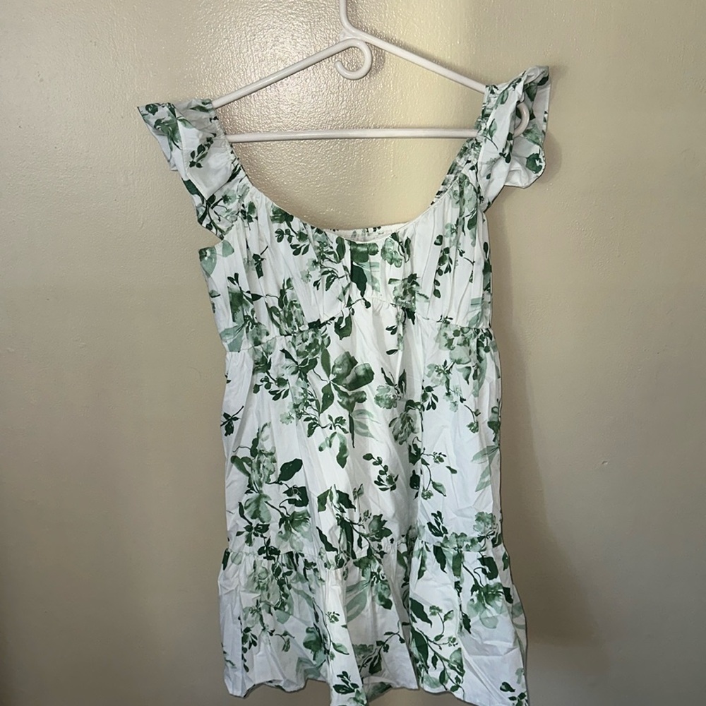 Abercrombie and Fitch, green and white floral dress